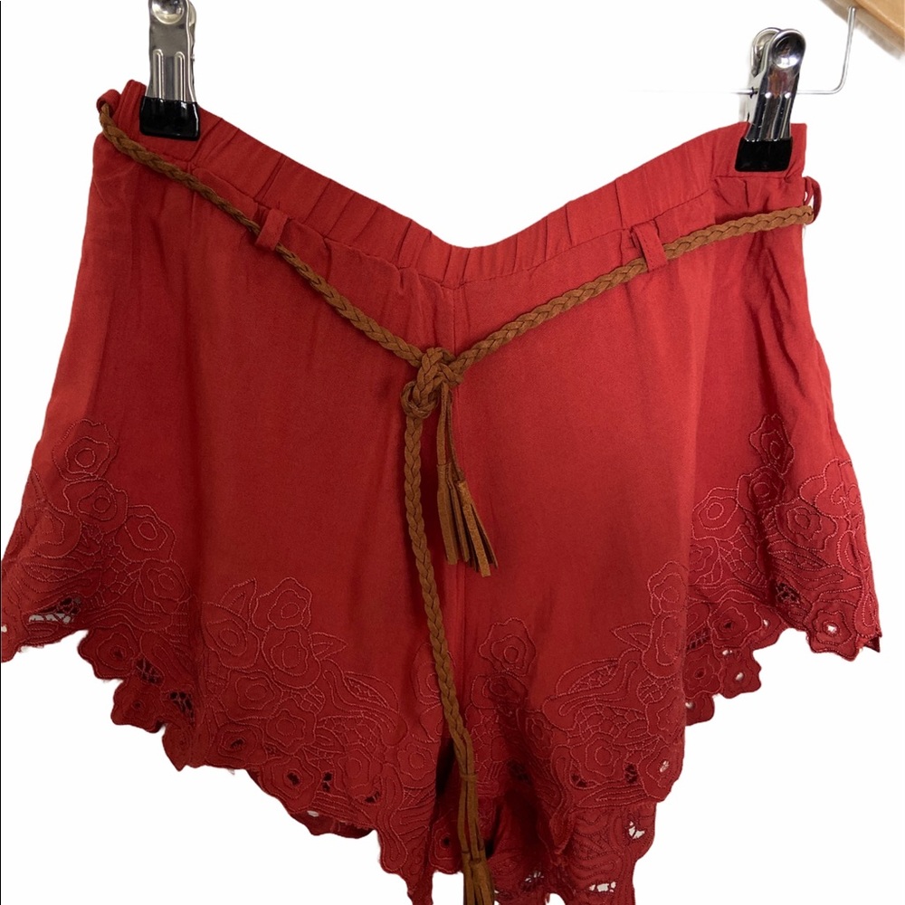 Forever21 Orange Rust flowy summer shorts , S